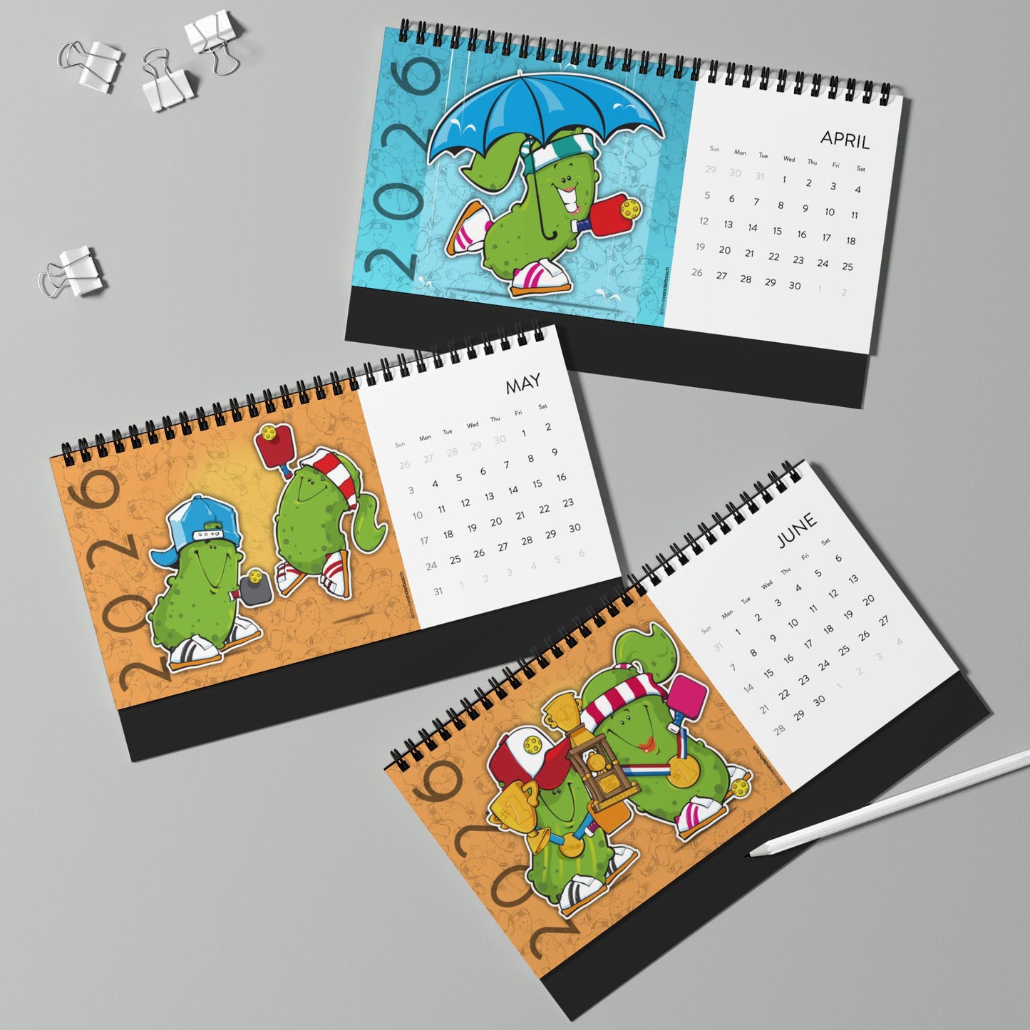2026 Desk Calendar, Pickleball