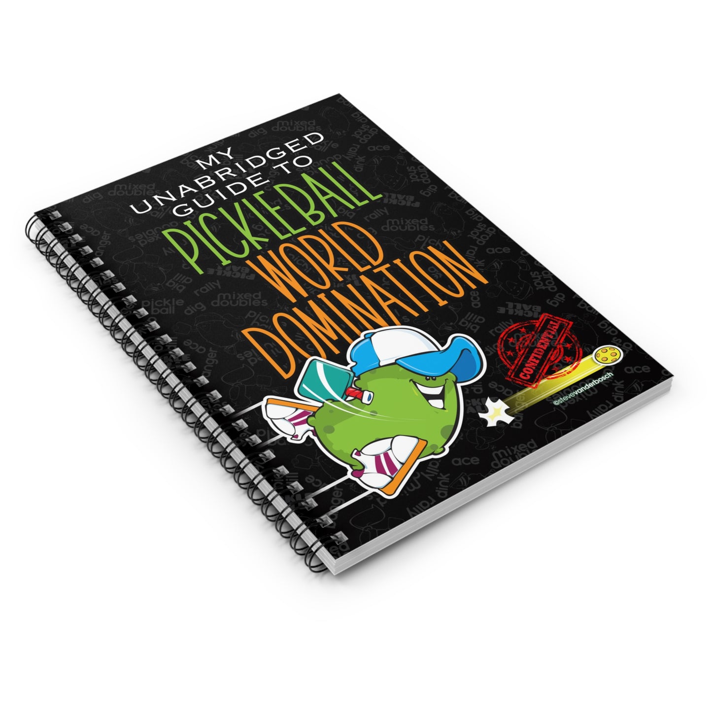 Spiral Notebook, Three Pickleball Design Options