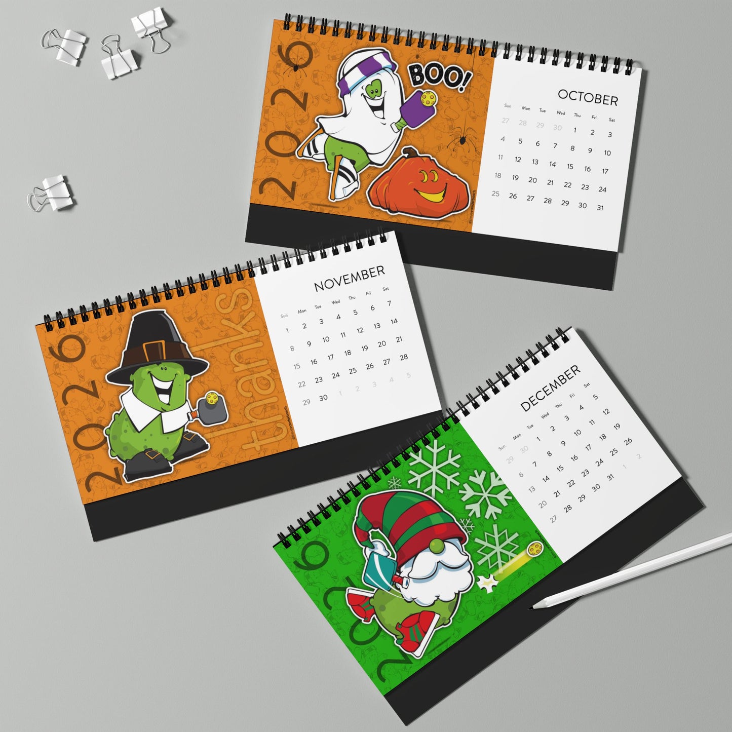 2026 Desk Calendar, Pickleball