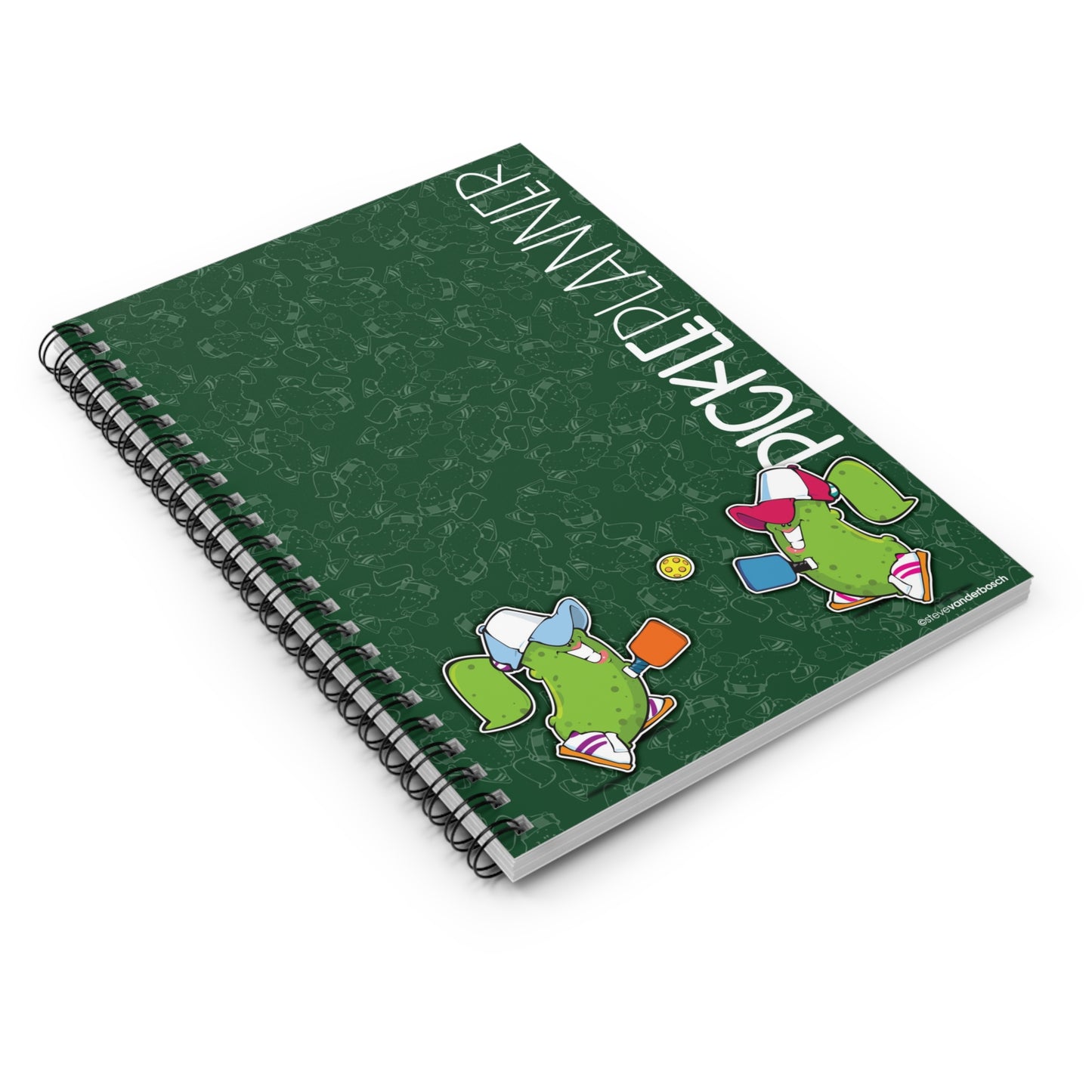 Spiral Notebook, Three Pickleball Design Options