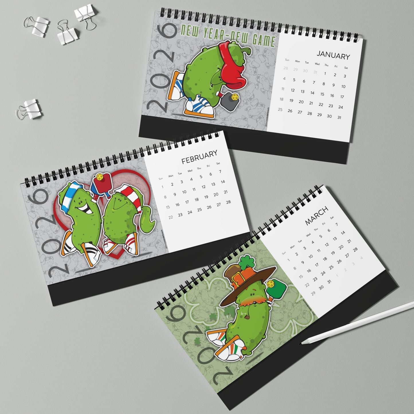 2026 Desk Calendar, Pickleball