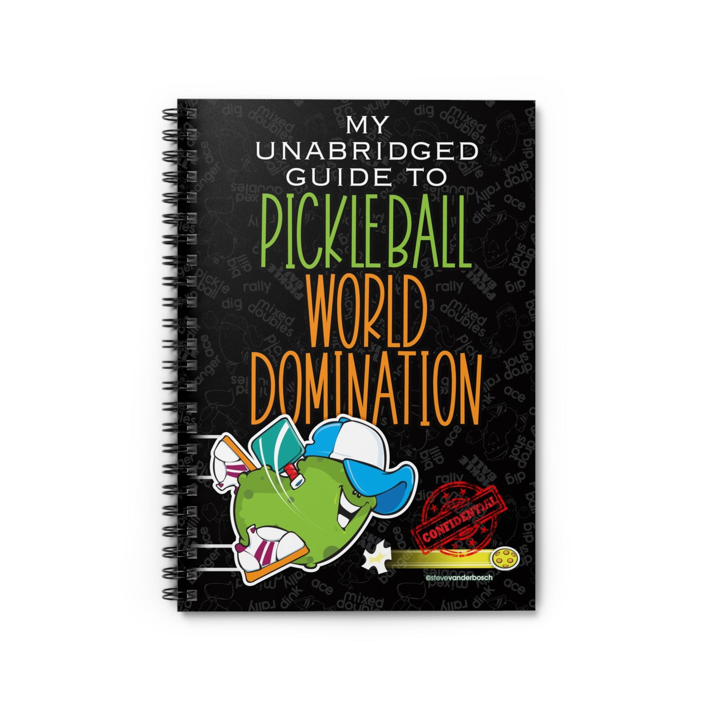 Spiral Notebook, Three Pickleball Design Options