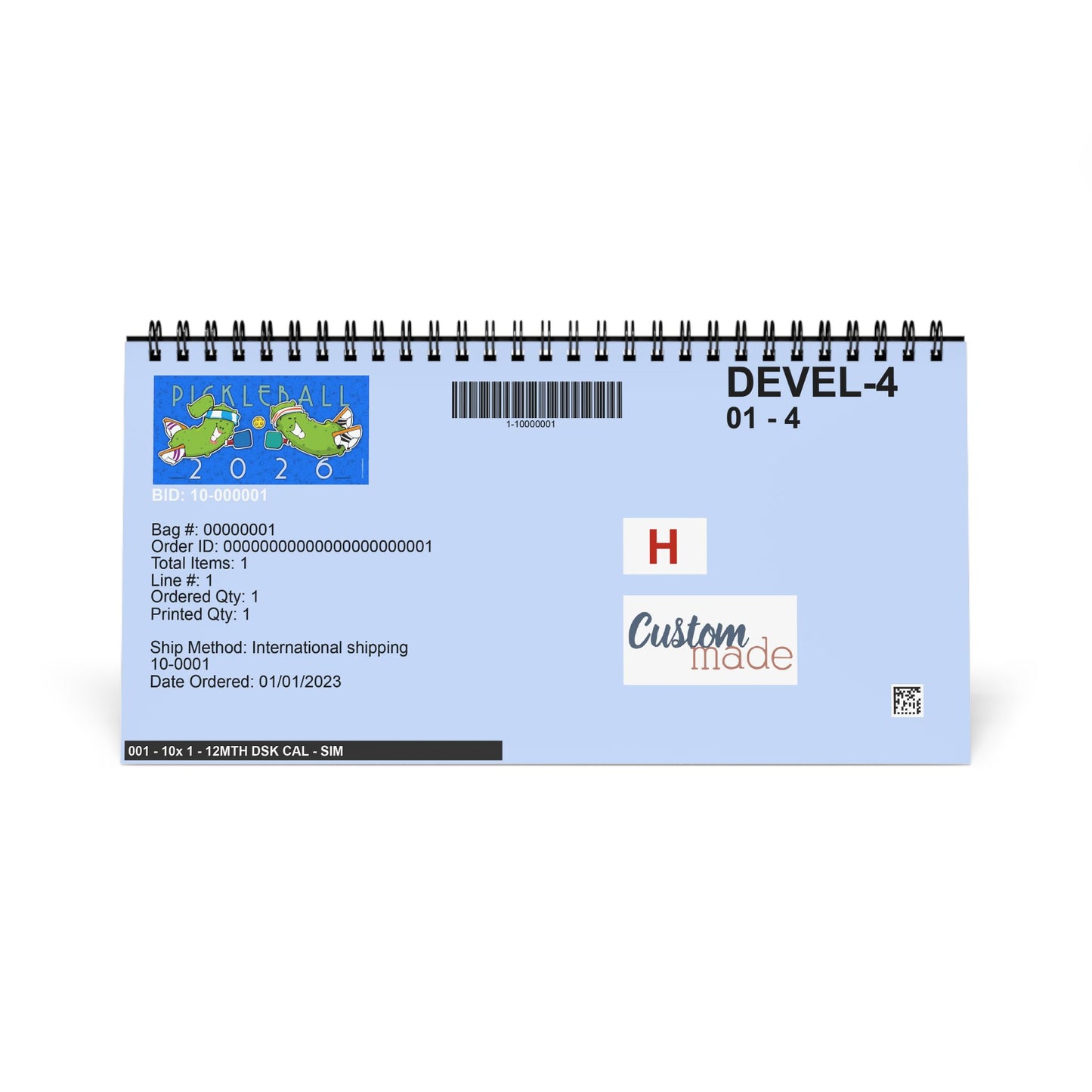 2026 Desk Calendar, Pickleball