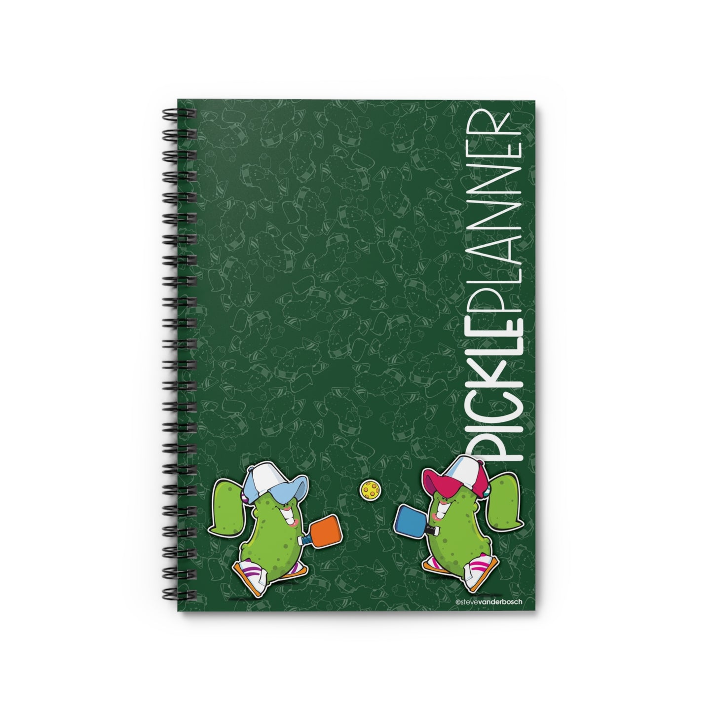 Spiral Notebook, Three Pickleball Design Options