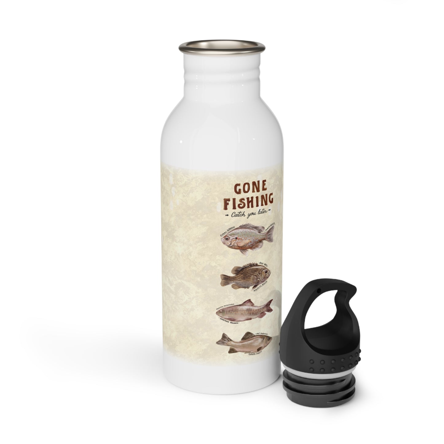 Stainless Steel Water Bottle, Gone Fishing