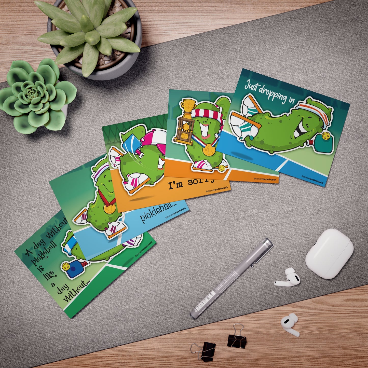 Greeting Cards, Pickleball (5-Pack)