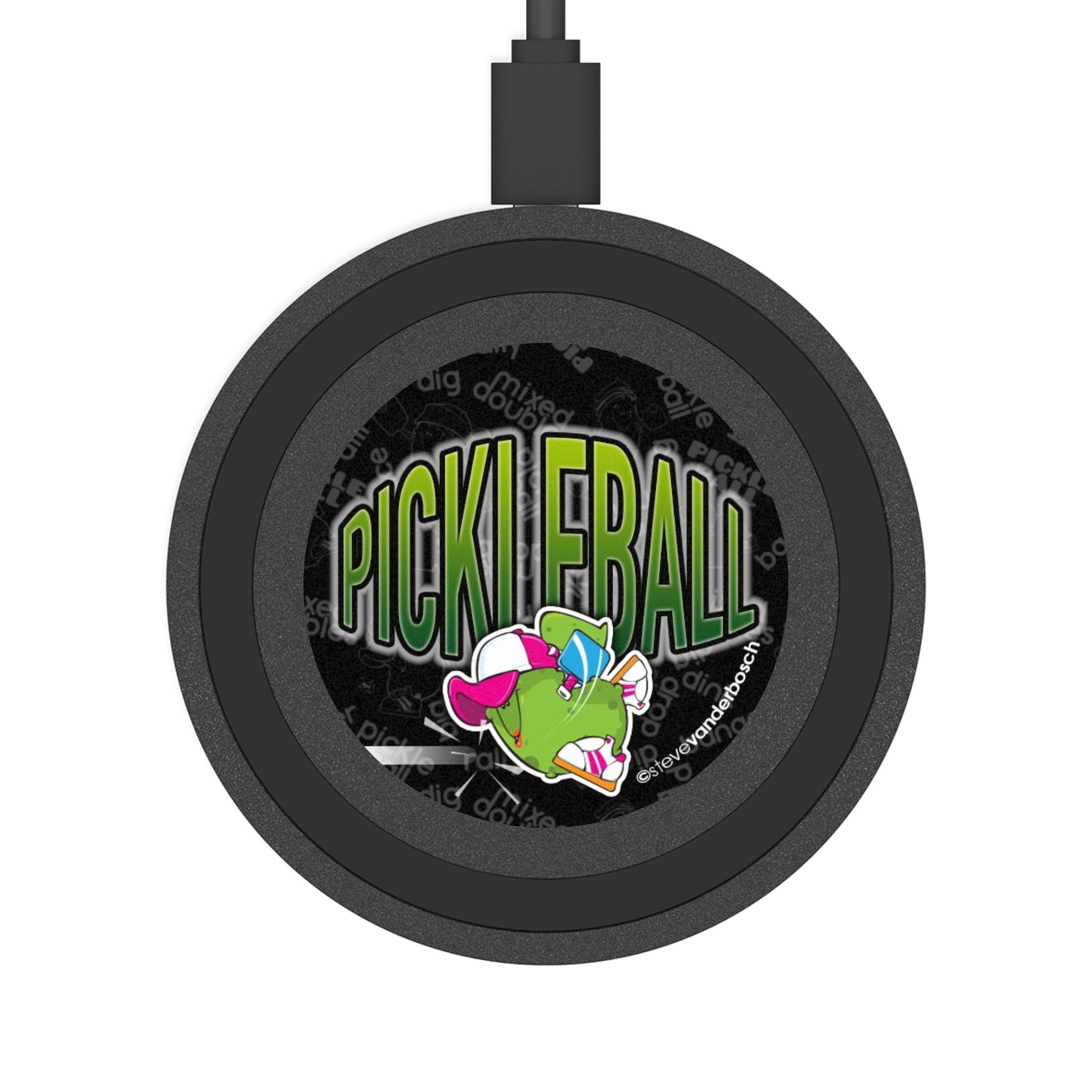 Wireless Charging Pad, Six Pickleball Designs