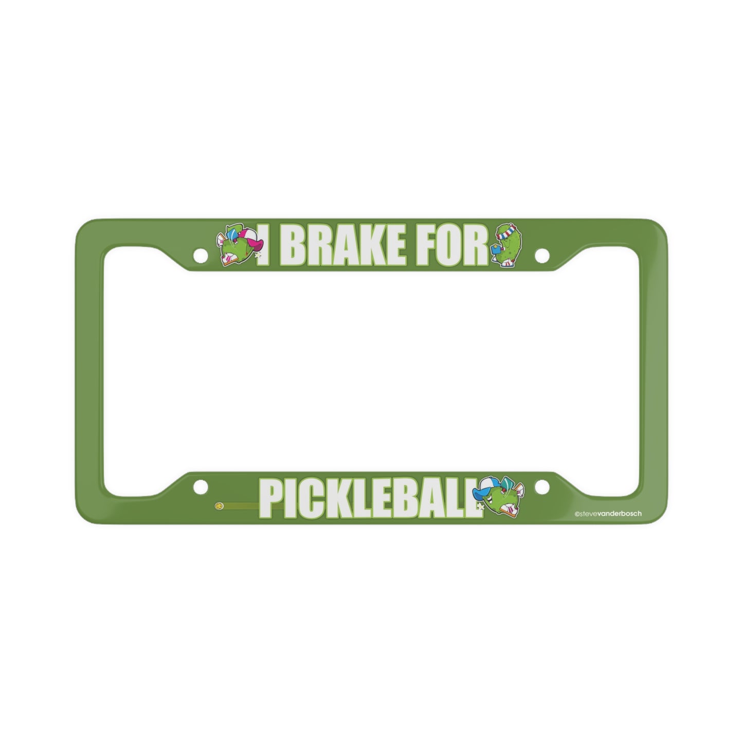 License Plate Frame, 3 Pickleball Designs
