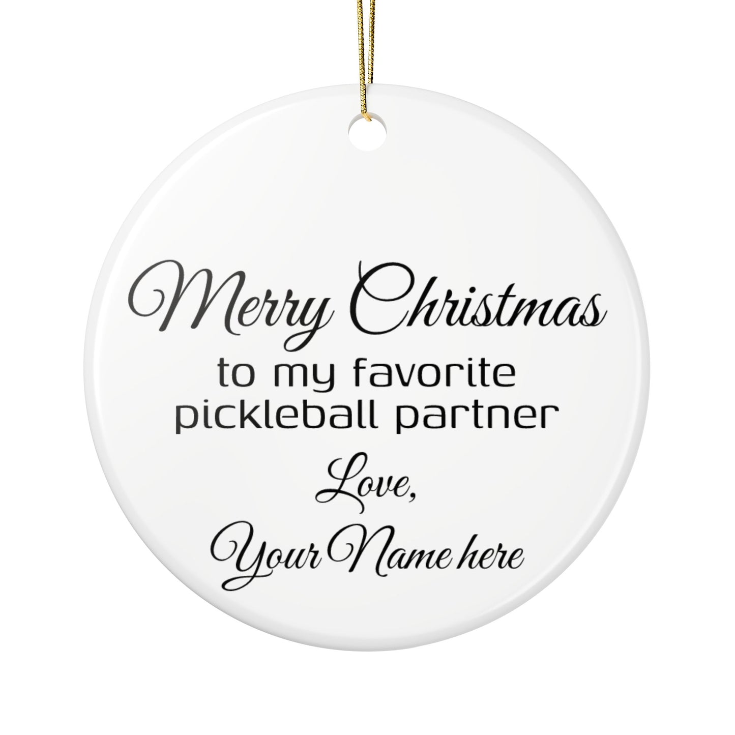 Dink the Halls with Personalized Pickleball Ceramic Ornament, five design variations
