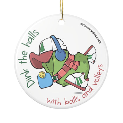 Dink the Halls with Personalized Pickleball Ceramic Ornament, five design variations