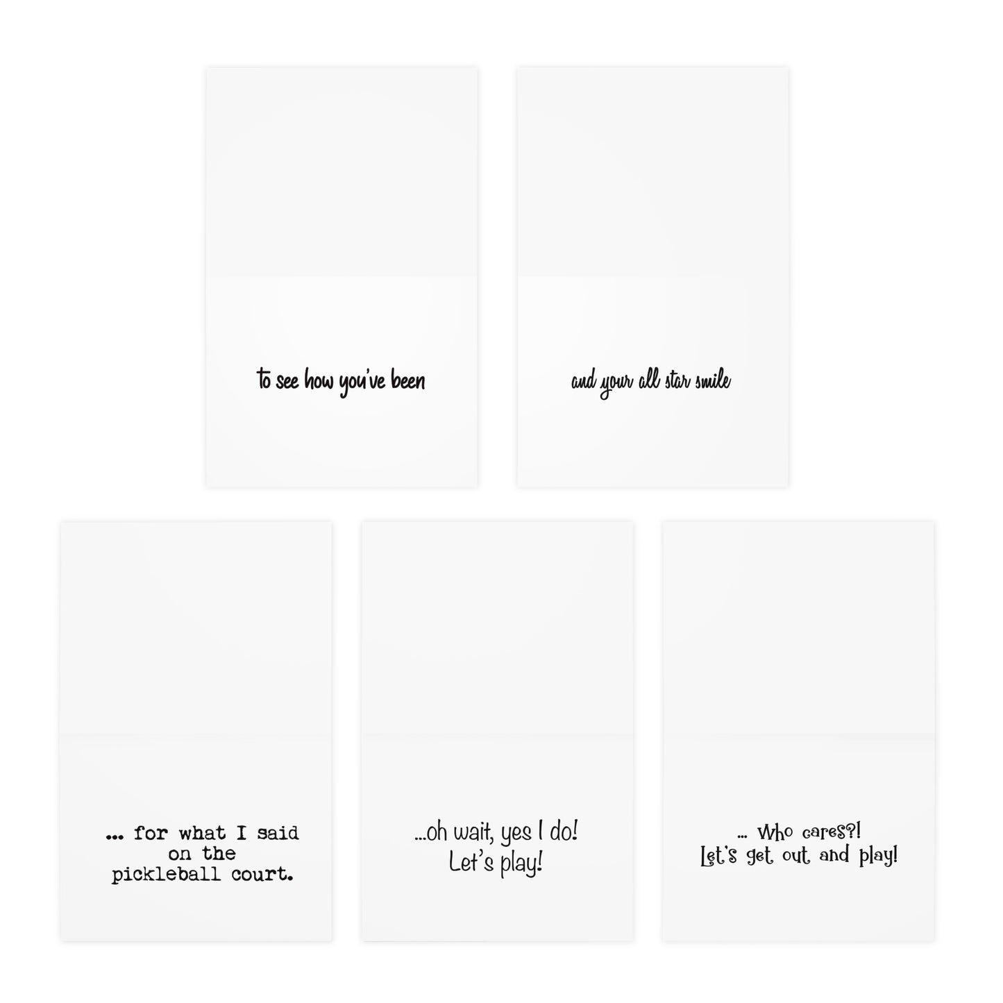 Greeting Cards, Pickleball (5-Pack)