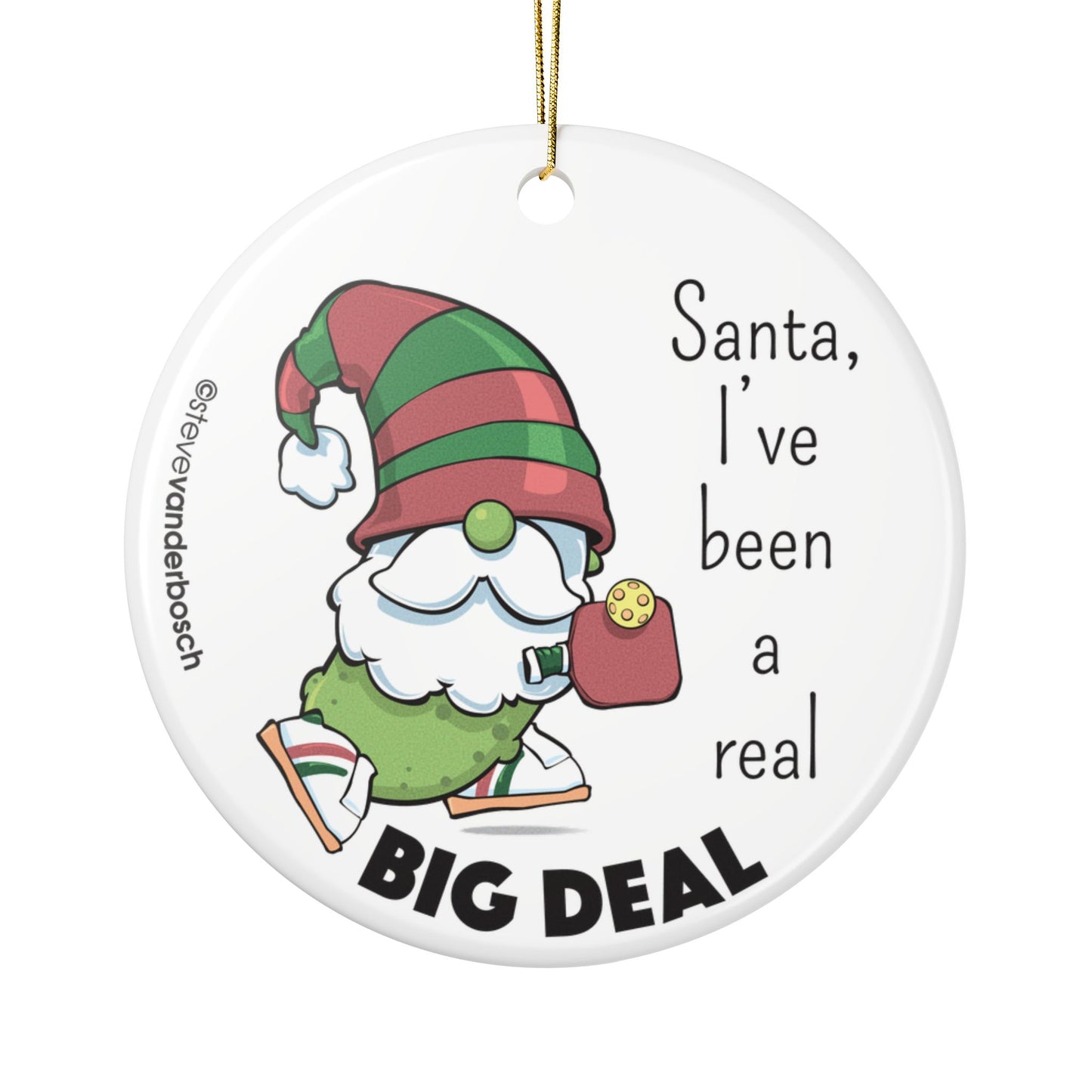 Dink the Halls with Personalized Pickleball Ceramic Ornament, five design variations