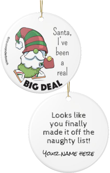 Dink the Halls with Personalized Pickleball Ceramic Ornament, five design variations