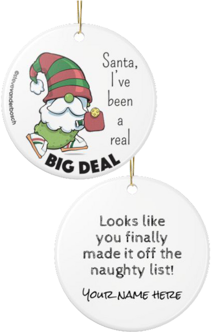 Dink the Halls with Personalized Pickleball Ceramic Ornament, five design variations