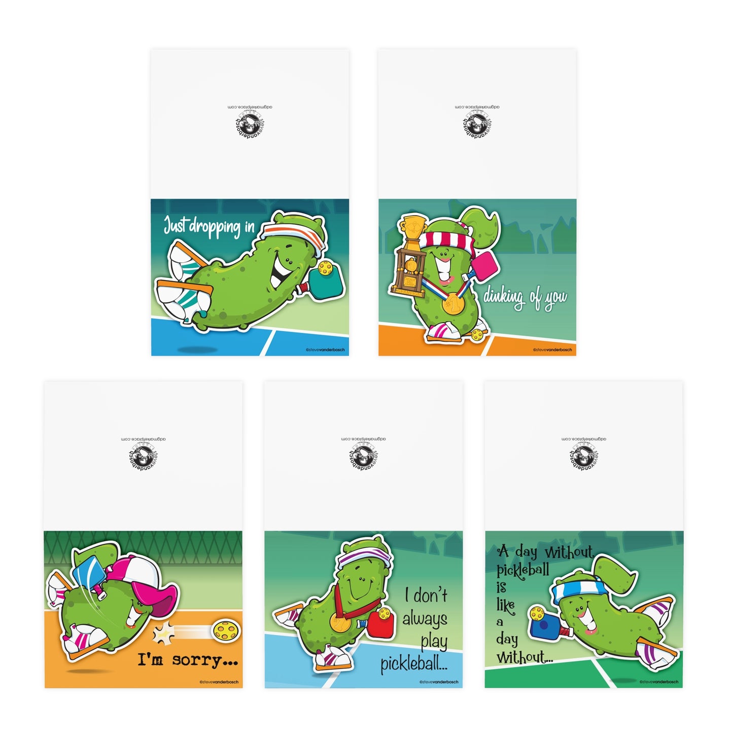 Greeting Cards, Pickleball (5-Pack)