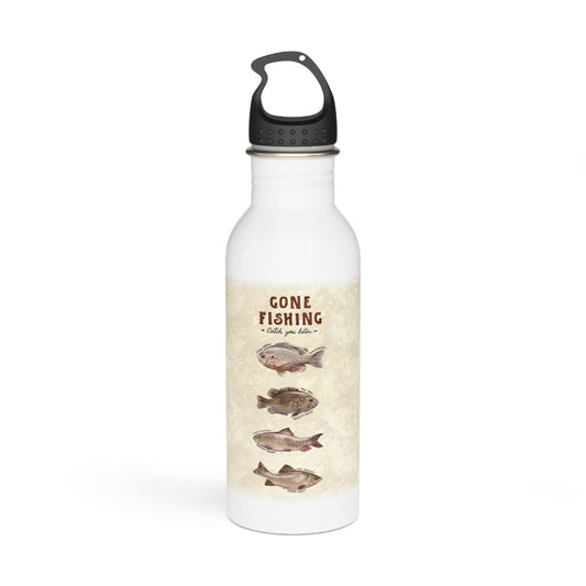 Stainless Steel Water Bottle, Gone Fishing