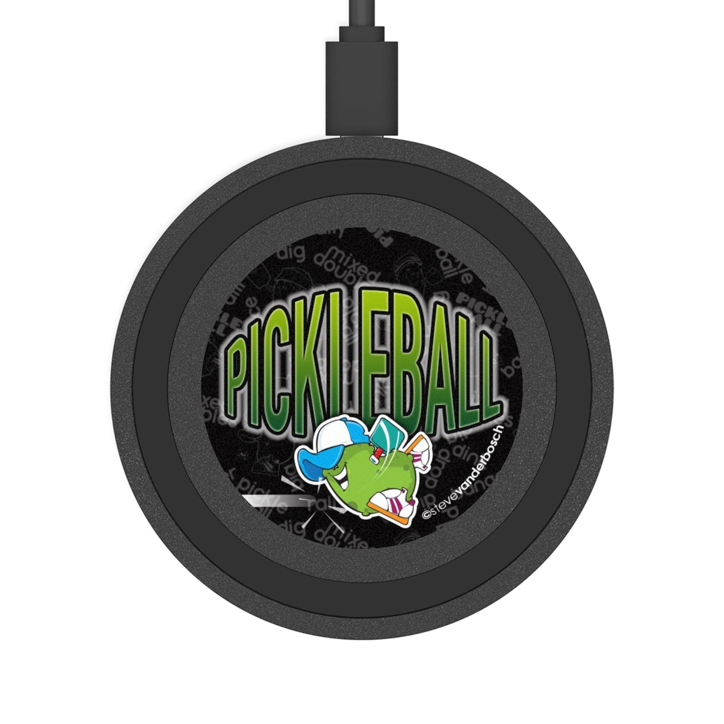 Wireless Charging Pad, Six Pickleball Designs