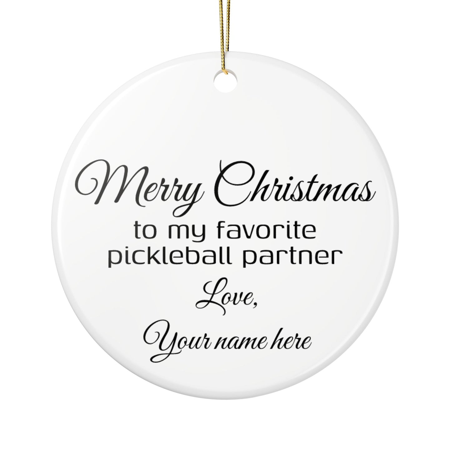 Dink the Halls with Personalized Pickleball Ceramic Ornament, five design variations
