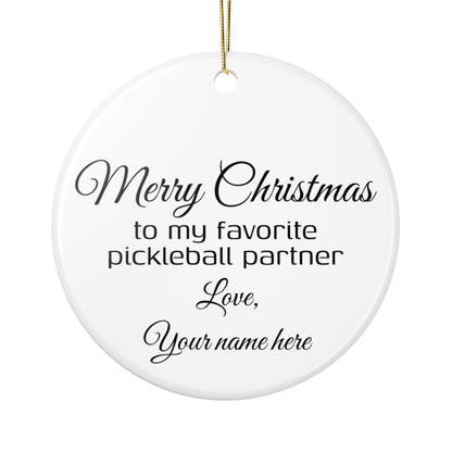 Dink the Halls with Personalized Pickleball Ceramic Ornament, five design variations