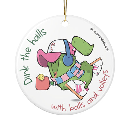 Dink the Halls with Personalized Pickleball Ceramic Ornament, five design variations