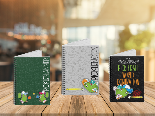 Spiral Notebook, Three Pickleball Design Options